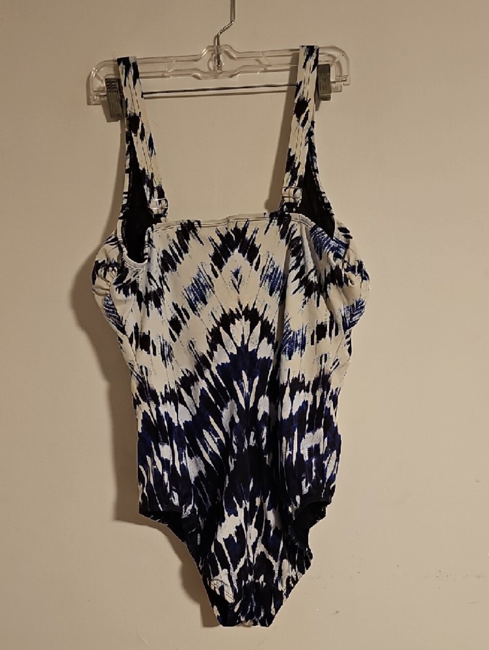 Swimsuits For All Navy and White Ikat One-Piece Swimsuit - Picture 4 of 5